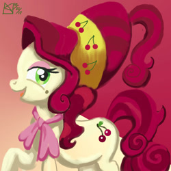 Size: 1500x1500 | Tagged: safe, artist:kelseyleah, imported from derpibooru, cherry jubilee, pony, female, raised hoof, solo