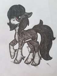 Size: 4032x3024 | Tagged: safe, artist:euspuche, imported from derpibooru, oc, oc only, oc:zalam, pony, unicorn, black and white, grayscale, high res, looking at you, male, monochrome, solo, traditional art
