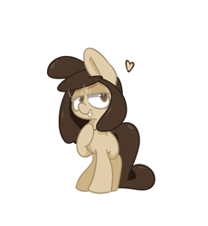 Size: 1075x1171 | Tagged: safe, artist:lou, imported from derpibooru, oc, oc only, oc:louvely, female, grin, heart, smiling, solo, standing