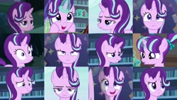 Size: 1600x900 | Tagged: safe, imported from derpibooru, screencap, starlight glimmer, pony, unicorn, uncommon bond, board game, book, bookshelf, cute, dragon pit, expressions, faic, female, filly, filly starlight glimmer, glimmerbetes, hair flip, hair over one eye, happy, horn, lidded eyes, magic, mare, sad, smiling, twilight's castle, unamused, younger
