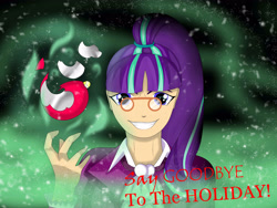 Size: 4000x3000 | Tagged: safe, artist:rainbowsmile6, imported from derpibooru, snowfall frost, starlight glimmer, human, a hearth's warming tail, clothes, female, glasses, humanized, looking at you, solo, song title