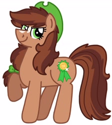 Size: 2500x2777 | Tagged: safe, artist:kindheart525, imported from derpibooru, oc, oc only, oc:arizona, earth pony, pony, bow, hair bow, hat, offspring, parent:applejack, parent:trouble shoes, parent:troubleshoes clyde, parents:troublejack, solo