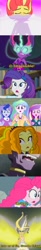 Size: 900x5486 | Tagged: safe, edit, edited screencap, imported from derpibooru, screencap, adagio dazzle, pinkie pie, princess cadance, princess celestia, princess luna, rarity, sunset shimmer, twilight sparkle, equestria girls, friendship games, beerus, comic, daydream shimmer, dean cadance, dragon ball, dragon ball super, gohan blanco, midnight sparkle, parody, principal celestia, screencap comic, spanish, vice principal luna