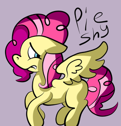 Size: 2448x2550 | Tagged: safe, artist:justanotherponyartblog, imported from derpibooru, fluttershy, pinkie pie, oc, oc:pie shy, pegasus, pony, combination, floppy ears, fusion, just another pony art blog, mashup, solo