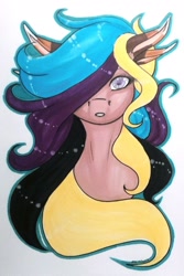 Size: 1024x1535 | Tagged: safe, artist:oneiria-fylakas, imported from derpibooru, oc, oc only, pony, bust, female, mare, portrait, solo, traditional art