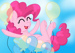 Size: 3496x2480 | Tagged: safe, artist:jubyskylines, imported from derpibooru, pinkie pie, balloon, cute, happy
