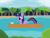 Size: 1600x1200 | Tagged: safe, artist:elermita800, imported from derpibooru, twilight sparkle, alicorn, book, canoe, female, forest, lake, reading, solo, tree, twilight sparkle (alicorn)