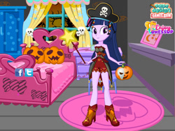 Size: 800x600 | Tagged: safe, artist:user15432, imported from derpibooru, twilight sparkle, human, equestria girls, boots, clothes, color design, costume, dress up, dressup, enjoy dressup, halloween, halloween costume, hasbro, hasbro studios, hat, holiday, jack-o-lantern, magic wand, pirate, pirate hat, pumpkin, shoes, solo, twilight sparkle (alicorn)