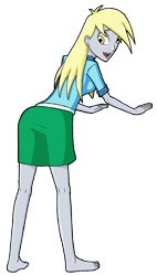 Size: 1730x3056 | Tagged: safe, artist:artemis-polara, imported from derpibooru, derpy hooves, equestria girls, barefoot, clothes, feet, female, looking back, simple background, smiling, solo, transparent background