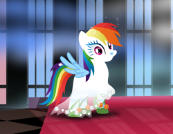 Size: 1020x793 | Tagged: safe, artist:user15432, imported from derpibooru, rainbow dash, ghost, pegasus, pony, bedsheet ghost, clothes, costume, dress up, dress up game, dressup, female, halloween, halloween costume, holiday, mare, my little pony, shoes, solo, stockings, thigh highs