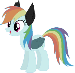 Size: 409x398 | Tagged: safe, artist:selenaede, artist:user15432, imported from derpibooru, rainbow dash, pegasus, pony, elements of insanity, alternate cutie mark, alternate universe, base used, pony monster, rainbine, rainbine ears, solo