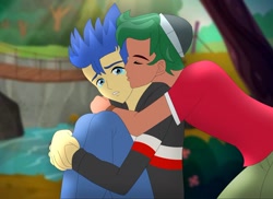 Size: 1600x1163 | Tagged: safe, artist:supermaxx92, imported from derpibooru, flash sentry, timber spruce, equestria girls, legend of everfree, gay, humanized, male, shipping, timberflash