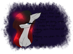 Size: 1024x763 | Tagged: safe, artist:hyshyy, imported from derpibooru, oc, oc only, oc:raven, pony, bust, female, mare, portrait, scooby doo and the witch's ghost, solo, song reference