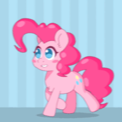 Size: 500x500 | Tagged: safe, artist:omegaozone, imported from derpibooru, pinkie pie, earth pony, pony, animated, blurry, blush sticker, blushing, cute, diapinkes, extreme speed animation, female, frame by frame, gif, mare, running, seizure warning, solo