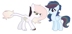 Size: 1103x528 | Tagged: safe, artist:theapplebeauty, imported from derpibooru, oc, oc only, hybrid, pegasus, pony, female, interspecies offspring, mare, offspring, parent:discord, parent:fluttershy, parent:rainbow dash, parent:soarin', parents:discoshy, parents:soarindash, simple background, transparent background