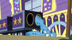 Size: 1280x720 | Tagged: safe, imported from derpibooru, screencap, trixie, uncommon bond, box, box sawing trick, magic, magic trick