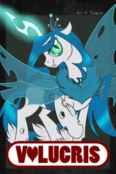 Size: 533x800 | Tagged: safe, artist:temrin, imported from derpibooru, oc, oc only, oc:queen volucris, changeling, changeling queen, changeling queen oc, female, ice changeling, solo, white changeling