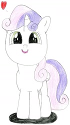 Size: 1024x1824 | Tagged: safe, artist:supahdonarudo, imported from derpibooru, sweetie belle, cute, diasweetes, drawing, heart, traditional art