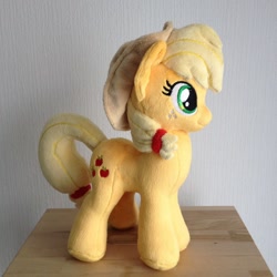 Size: 960x960 | Tagged: safe, artist:burgunzik, imported from derpibooru, applejack, pony, irl, photo, plushie, solo