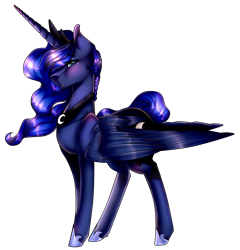 Size: 946x984 | Tagged: safe, artist:symphstudio, artist:xxmissteaxx, imported from derpibooru, princess luna, alicorn, pony, female, mare, simple background, solo, transparent background