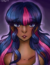 Size: 989x1280 | Tagged: safe, artist:mylittleyuri, imported from derpibooru, twilight sparkle, human, dark skin, female, humanized, solo