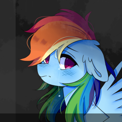 Size: 500x500 | Tagged: safe, artist:silvah-chan, imported from derpibooru, rainbow dash, pegasus, pony, crying, female, sad, solo
