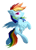 Size: 2000x2800 | Tagged: safe, artist:morningbullet, imported from derpibooru, rainbow dash, pegasus, pony, butt, chest fluff, ear fluff, female, flying, looking at you, looking back, mare, plot, simple background, smiling, solo, underhoof, white background, wingding eyes
