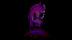 Size: 1280x720 | Tagged: safe, artist:jujuwilly, imported from derpibooru, oc, oc only, oc:mystery hyperpurple, earth pony, pony, 3d, animated, gif, looking at you, night, shy, simple background, solo, source filmmaker
