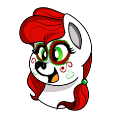 Size: 362x347 | Tagged: safe, artist:littletigressda, artist:moonlightfan, derpibooru exclusive, imported from derpibooru, earth pony, pony, bust, face paint, female, generation leap, makeup, open mouth, simple background, solo, transparent background, unnamed pony