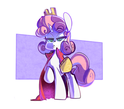 Size: 2161x1906 | Tagged: safe, artist:sourspot, imported from derpibooru, sweetie belle, pony, cape, clothes, female, filly, raised hoof, solo