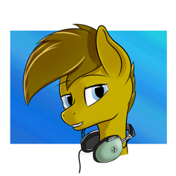 Size: 2048x2049 | Tagged: safe, artist:twitchy rudder, imported from derpibooru, oc, oc only, oc:twitchy rudder, bust, headphones, male, solo