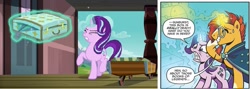 Size: 887x316 | Tagged: safe, idw, imported from derpibooru, screencap, starlight glimmer, sunburst, uncommon bond, spoiler:comic, spoiler:comiclom6, continuity, screencap comic, suitcase