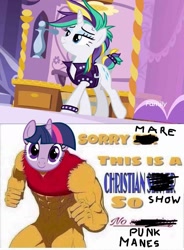 Size: 1050x1428 | Tagged: safe, imported from derpibooru, rarity, alternate hairstyle, christian server, dank memes, exploitable meme, meme, punk, raripunk