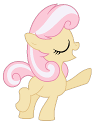 Size: 354x456 | Tagged: safe, artist:cutiesparkle, imported from derpibooru, oc, oc only, oc:precious, earth pony, pony, eyes closed, female, filly, offspring, parent:button mash, parent:sweetie belle, parents:sweetiemash, solo