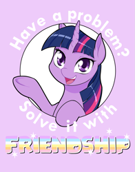 Size: 785x1000 | Tagged: safe, artist:dstears, imported from derpibooru, part of a set, twilight sparkle, pony, female, friendship, looking at you, mare, positive ponies, smiling, solo