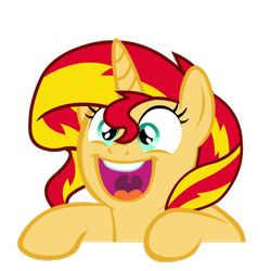 Size: 894x894 | Tagged: dead source, safe, artist:wilhelm-blk, imported from derpibooru, sunset shimmer, pony, unicorn, amazed, cute, faic, female, happy, irrational exuberance, mare, open mouth, shimmerbetes, simple background, smiling, solo, transparent background, uvula, vector