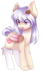 Size: 1267x2144 | Tagged: safe, artist:lnspira, imported from derpibooru, oc, oc only, oc:sweet stuffing, bat pony, pony, bat pony oc, clothes, fangs, female, mare, open mouth, simple background, socks, solo, transparent background