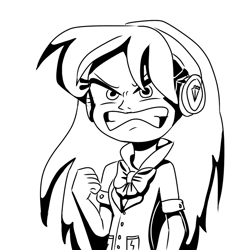 Size: 768x768 | Tagged: safe, artist:andantino sliver, derpibooru exclusive, imported from derpibooru, lemon zest, equestria girls, angry, facebook sticker, female, solo