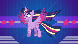 Size: 3840x2160 | Tagged: safe, artist:laszlvfx, artist:theshadowstone, edit, imported from derpibooru, twilight sparkle, alicorn, pony, female, mare, rainbow power, show accurate, solo, twilight sparkle (alicorn), wallpaper, wallpaper edit