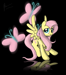 Size: 4000x4569 | Tagged: safe, artist:phendyl, imported from derpibooru, fluttershy, pony, absurd resolution, female, reflection, solo