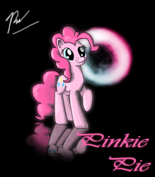 Size: 4000x4569 | Tagged: safe, artist:phendyl, imported from derpibooru, pinkie pie, earth pony, pony, absurd resolution, female, mare, raised hoof, reflection, solo