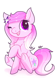 Size: 824x1150 | Tagged: safe, artist:nutty-stardragon, imported from derpibooru, oc, oc only, oc:stardust, earth pony, pony, commission, female, heart eyes, mare, one eye closed, simple background, smiling, solo, transparent background, wingding eyes, wink