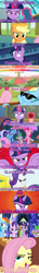 Size: 1051x7287 | Tagged: safe, artist:alphamonouryuuken, edit, edited screencap, imported from derpibooru, screencap, applejack, fluttershy, minuette, pinkie pie, rainbow dash, rarity, spike, starlight glimmer, twilight sparkle, twinkleshine, alicorn, dragon, alushy, angry, explosion, funny, hellsing, hellsing ultimate abridged, team four star, twilight sparkle (alicorn), vulgar