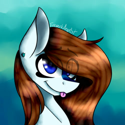 Size: 2000x2000 | Tagged: safe, artist:fireworkarsonist, imported from derpibooru, oc, oc only, pony, bust, female, mare, portrait, solo, tongue out