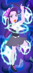 Size: 657x1440 | Tagged: safe, artist:fantasygerard2000, imported from derpibooru, starlight glimmer, equestria girls, mirror magic, spoiler:eqg specials, beanie, clothes, female, glowing hands, hat, looking at you, magic, magic circle, solo, wand