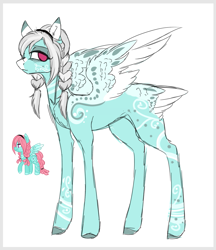 Size: 939x1088 | Tagged: safe, artist:holoriot, imported from derpibooru, oc, oc only, oc:bitter frost, pegasus, pony, colored wings, female, mare, multicolored wings, solo