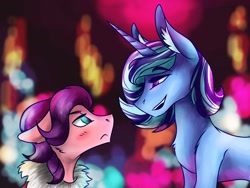 Size: 2048x1536 | Tagged: safe, artist:artfestation, imported from derpibooru, princess cadance, spoiled rich, earth pony, pony, unicorn, disguise, female, infidelity, lesbian, looking at each other, shipping, spoiledance