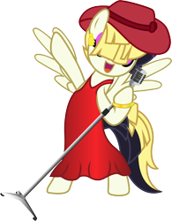 Size: 1774x2278 | Tagged: safe, artist:davidsfire, imported from derpibooru, songbird serenade, pegasus, pony, my little pony: the movie, clothes, donkey kong (series), donkey kong series, dress, ear piercing, earring, female, jewelry, jump up super star, mare, pauline, piercing, red dress, sia (singer), simple background, singing, smiling, solo, super mario bros., super mario odyssey, transparent background