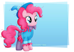 Size: 1600x1131 | Tagged: safe, artist:jucamovi1992, imported from derpibooru, pinkie pie, earth pony, pony, female, mare, scarecrow, smiling, solo, the wizard of oz