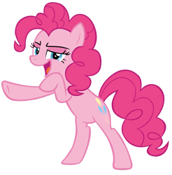 Size: 5088x5180 | Tagged: safe, artist:causenpc, imported from derpibooru, pinkie pie, earth pony, pony, shadow play, absurd resolution, bedroom eyes, female, invisible trombone, looking at you, mare, simple background, solo, transparent background